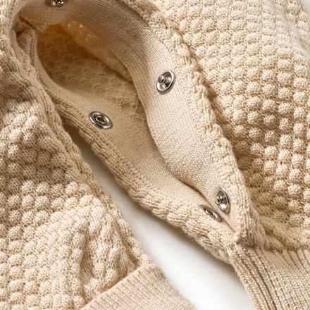 Strickoverall mit Waffel-Struktur & Mitwachsfunktion, beige, Gr. 62 ALANA