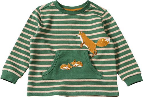 Sweatshirt mit Fuchs-Familien-Motiv, grün, Gr. 104 ALANA