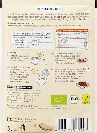 Backextrakt Roggen Sauerteig dmBio