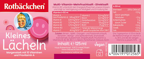 Saft Kleines Lächeln Probiergröße Rotbäckchen
