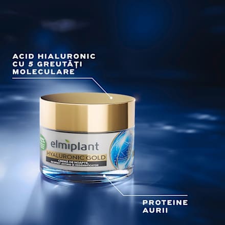 Hyaluronic Gold cremă antirid de noapte  Elmiplant