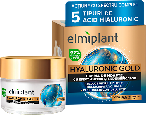 Hyaluronic Gold cremă antirid de noapte  Elmiplant
