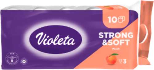 Toaletni papir strong&soft, 3-slojni, 110 listića – breskva Violeta