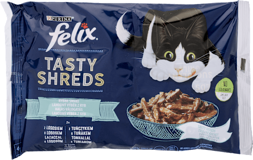 Teljes értékű állateledel felnőtt macskáknak, halas válogatás, 4x80 g Felix