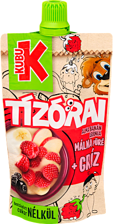 Tízórai, alma-banán-arónia-málna püré grízzel KUBU