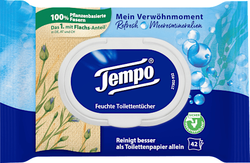 Feuchtes Toilettenpapier mit Meeresmineralien Tempo