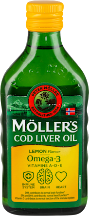 COD LIVER OIL Omega-3 ulje jetre bakalara: Vitamini A-D-E - ukus limun MÖLLER'S