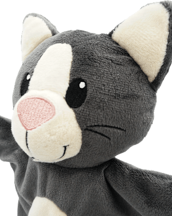 Handpuppe Katze, grau fluffies