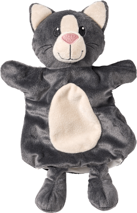 Handpuppe Katze, grau fluffies