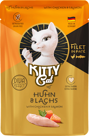 Nassfutter Katze mit Huhn & Lachs KittyCat
