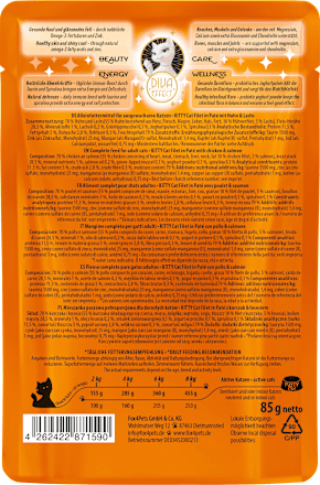 Nassfutter Katze mit Huhn & Lachs KittyCat