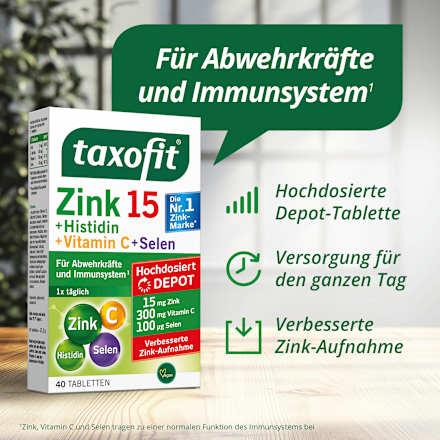 Zink+ Histidin + Vitamin C + Selen Tabletten 40 St taxofit