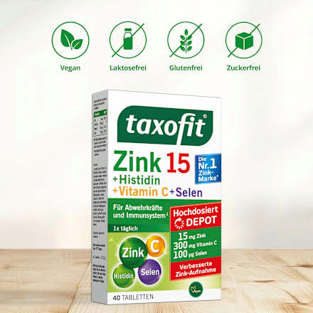 Zink+ Histidin + Vitamin C + Selen Tabletten 40 St taxofit