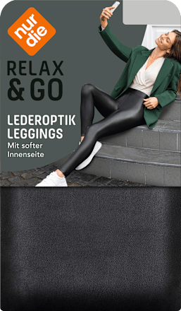 Leggings in Leder-Optik schwarz Gr. 32/34 nur die