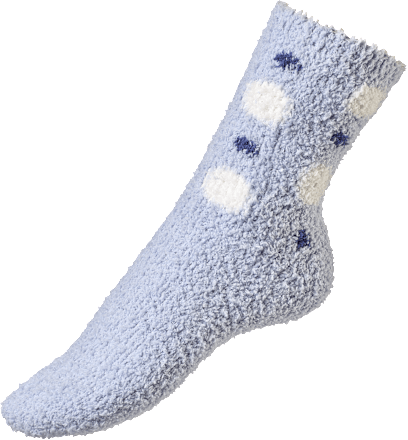 Kuschelsocken mit Punkte-Muster blau Gr. 39-42 Fascino