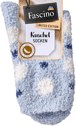 Kuschelsocken mit Punkte-Muster blau Gr. 39-42 Fascino