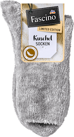 Kuschelsocken mit Chenille-Garn grau Gr. 39-42 Fascino