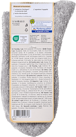 Kuschelsocken mit Chenille-Garn grau Gr. 39-42 Fascino