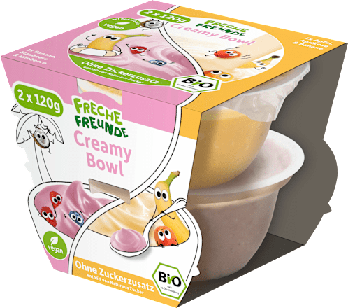 Frucht Creamy Bowl Banane, Himbeere, Apfel ab 1 Jahr (2x120 g) Freche Freunde