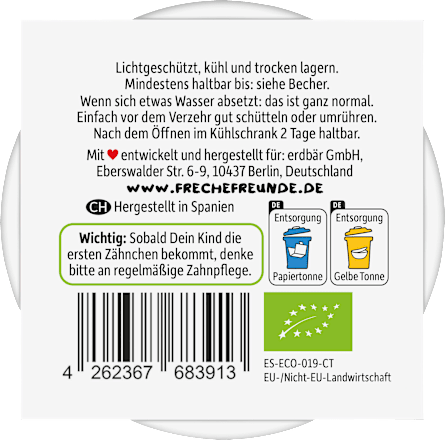 Frucht Creamy Bowl Banane, Himbeere, Apfel ab 1 Jahr (2x120 g) Freche Freunde