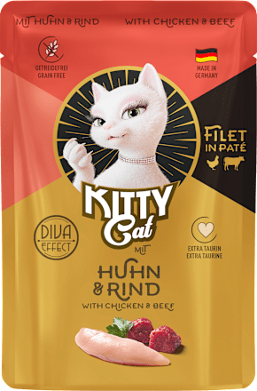 Nassfutter Katze mit Huhn & Rind KittyCat