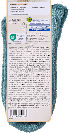 Kuschelsocken mit Chenille-Garn grün Gr. 39-42 Fascino