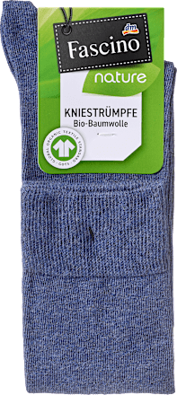 Kniestrümpfe mit Bio-Baumwolle blau Gr. 39-42 Fascino