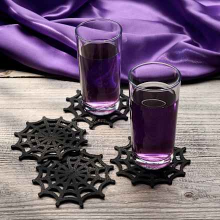 Filzuntersetzer, Spinnenetz, schwarz Dekorieren & Einrichten