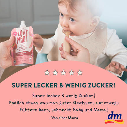 Quetschie Haferbrei, Pastinake, Erdbeere und Apfel, ab 6 Monaten LoveMade Organics