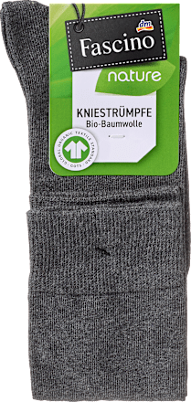 Kniestrümpfe mit Bio-Baumwolle grau Gr. 35-38 Fascino