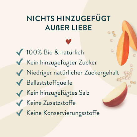 Quetschie Apfel, Süßkartoffel und Quinoa, ab 6 Monaten LoveMade Organics