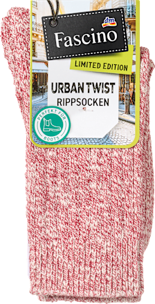 Socken in Mouliné-Optik rot Gr. 35-38 Fascino