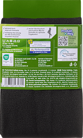 Strumpfhose Thermo mit recyceltem Polyester schwarz Gr. 46/48, 130 DEN Fascino
