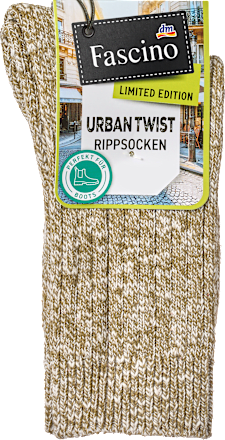 Socken in Mouliné-Optik grün Gr. 35-38 Fascino