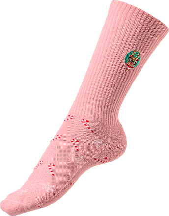 Crew Socken XMAS mit Rentier-Motiv rosa Gr. 39-42 Fascino