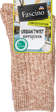 Socken in Mouliné-Optik braun Gr. 35-38 Fascino