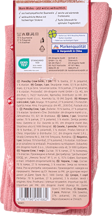 Crew Socken XMAS mit Rentier-Motiv rosa Gr. 35-38 Fascino