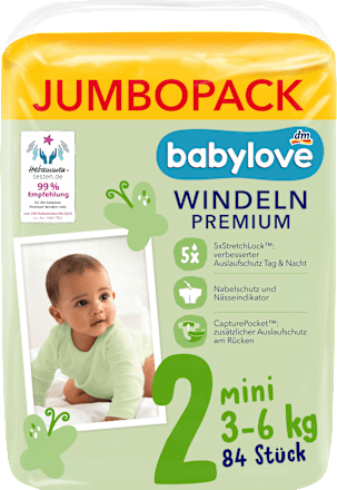 Premium pelene mini vel. 2 (3-6 kg) Jumbo pack babylove