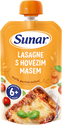 příkrm v sáčku Lasagne s hovězím masem Sunar