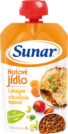 Príkrm lasagne s hovädzím mäsom 6m+ Sunar