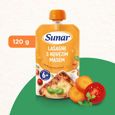příkrm v sáčku Lasagne s hovězím masem Sunar