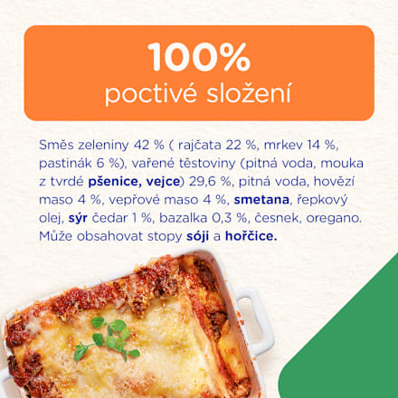 příkrm v sáčku Lasagne s hovězím masem Sunar