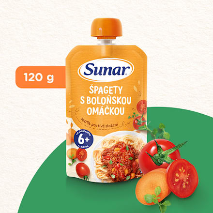 Príkrm špagety s boloňskou omáčkou 6m+ Sunar
