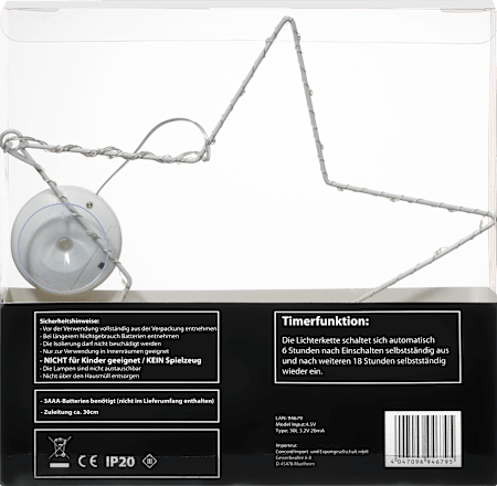 LED Metallstern warmweiß, weiß, (30 cm) Dekorieren & Einrichten