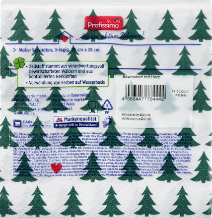 Cocktailservietten "Bäumchen mit Herz" (25x25 cm) Profissimo