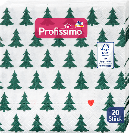 Cocktailservietten "Bäumchen mit Herz" (25x25 cm) Profissimo