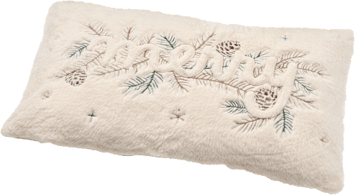 Kissen mit Zweigen "merry", creme-grün-braun BOLTZE