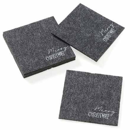 Untersetzer aus Filz "Merry CHRISTMAS", grau BOLTZE