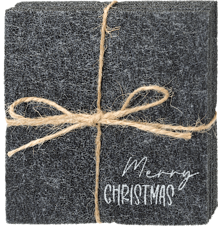 Untersetzer aus Filz "Merry CHRISTMAS", grau BOLTZE