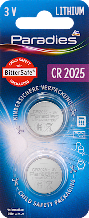 Batterie a bottone al litio CR2025 Paradies